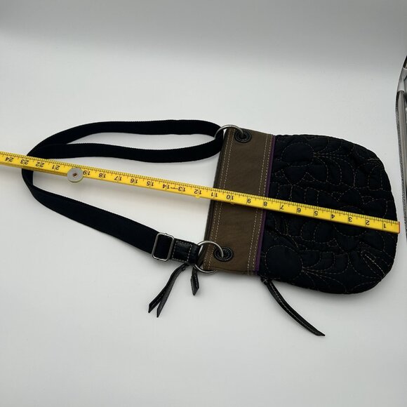 VTG FOSSIL Key-Per ZB4422 Quilted Floral Crossbody Bag Canvas Trim 10" - Picture 12 of 16